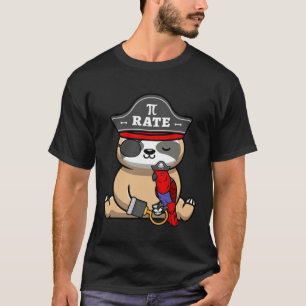 Funny Pi Day Math Science PI Rate Sloth Pirate Mat T-Shirt