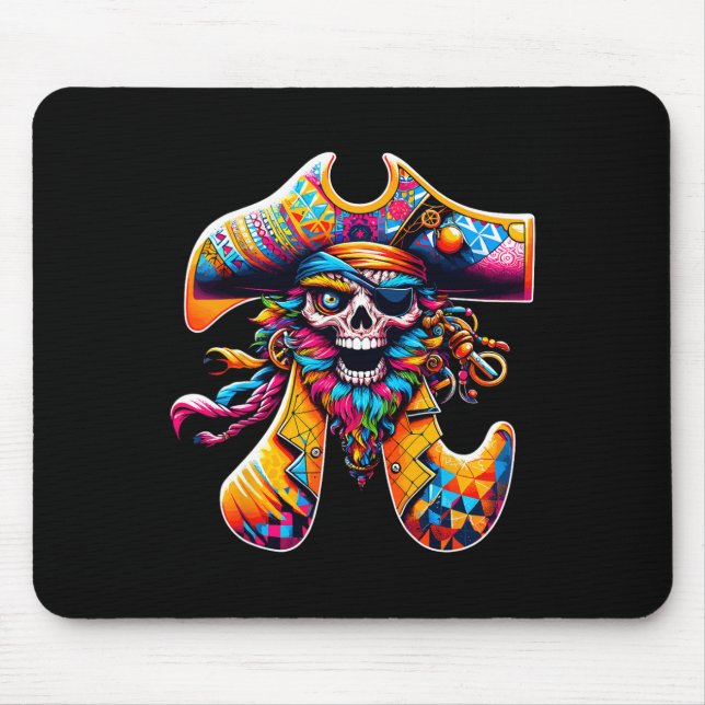 Funny Pi Day Pirate Pi Symbol Math Colourful Mathe Mouse Mat (Front)