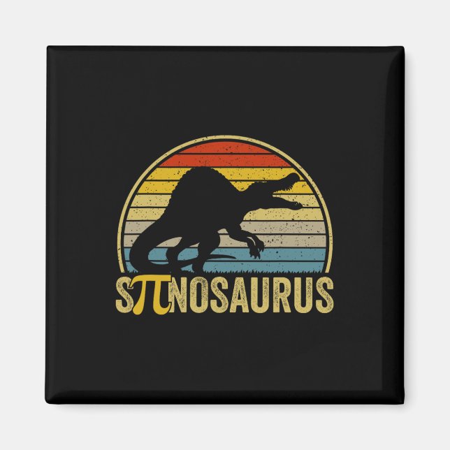 Funny Pi Day Pun - Spinosaurus Dinosaur Math Teach Magnet (Front)