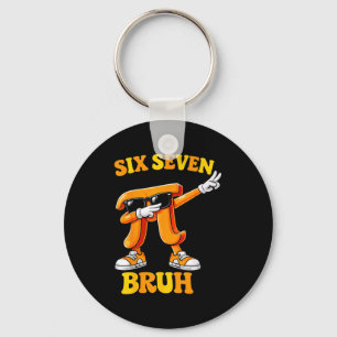 Funny Pi Day Six Seven Bruh 6 7 Math Meme Kids Boy Key Ring