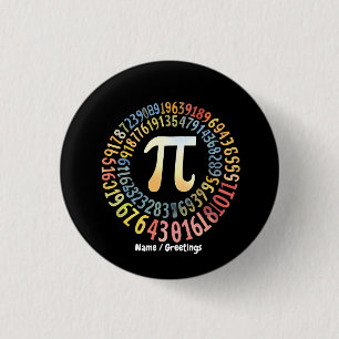 Funny Pi Day Spiral Numbers Cool Mathematical  3 Cm Round Badge