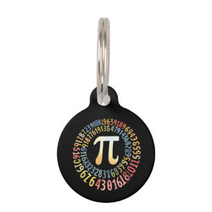 Funny Pi Day Spiral Numbers Cool Mathematical  Pet Tag