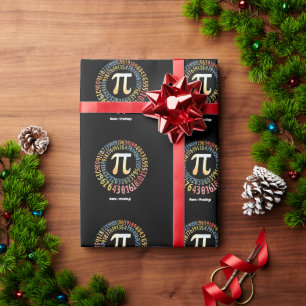Funny Pi Day Spiral Numbers Cool Mathematical Wrapping Paper