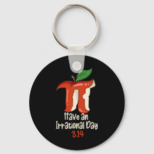 Funny Pi Day Symbol With Apple Decor Funny Math Te Key Ring