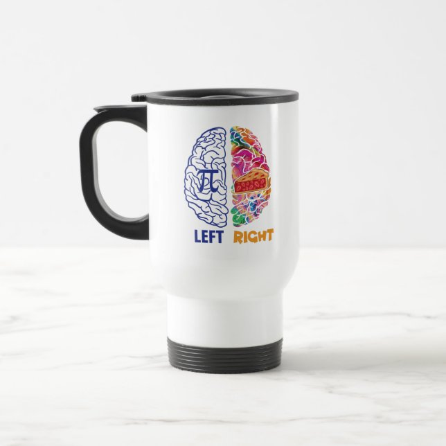 Funny Pi Left Brained Right Brained Travel Mug (Left)