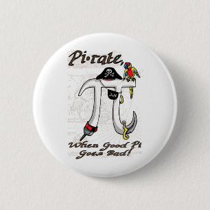 Funny Pi rate Pi Day Humour 6 Cm Round Badge