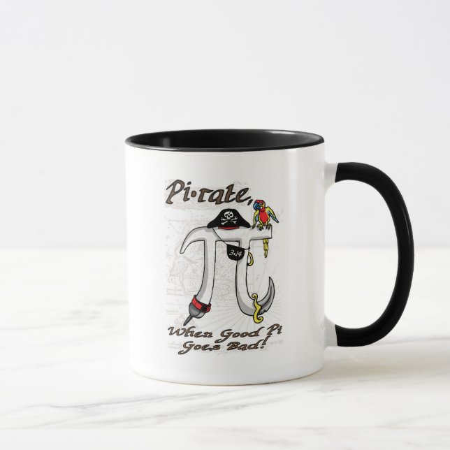 Funny Pi rate Pi Day Humour Mug (Right)