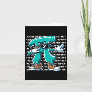 Funny Pi Symbol Dabbing Kids Boys Youth Math Teach Card