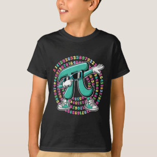 Funny Pi Symbol Dabbing Kids Boys Youth Math Teach T-Shirt