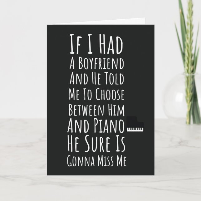 Funny Pianist Cards For Women Her Girls Humour (Front)