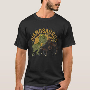 Funny Pianist Dinosaur Kids Gift T Rex Cute Piano T-Shirt