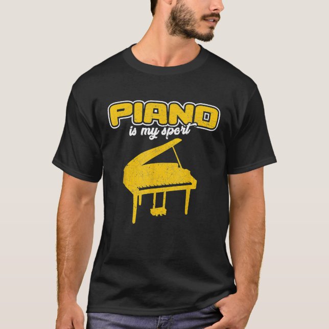 Funny Pianist Musician Gift Classical Music Piano T-Shirt (Front)