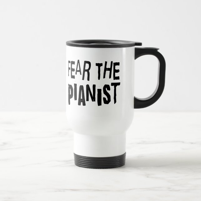 Funny Pianist Travel Mug (Right)