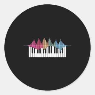 Funny Piano Design For Men Women Kids Pianist Pian Classic Round Sticker