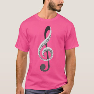 Funny Piano Gift For Men Women Cool Treble Clef Mu T-Shirt