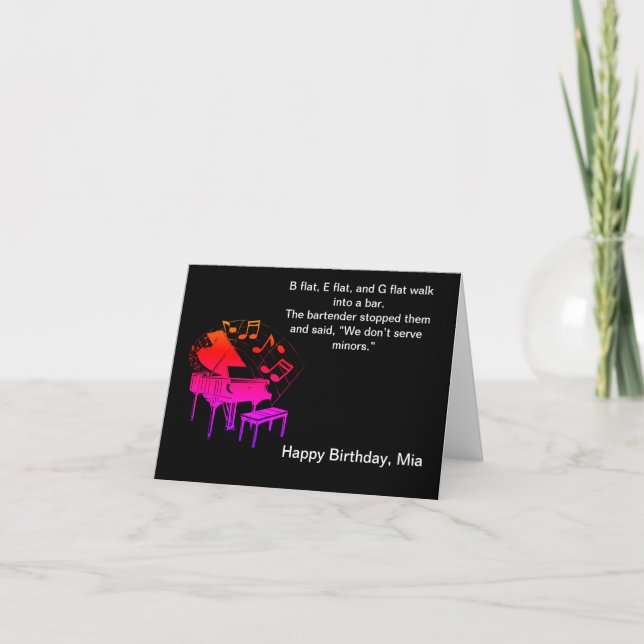 Funny Piano Joke Birthday Card (Front)