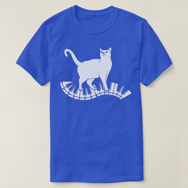 Funny Piano Music Cat Design Men Women Kids Cat Pi T-Shirt (Design Front)