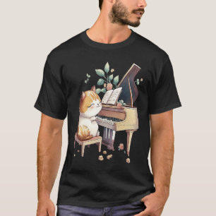 Funny Piano Music Cat Men Women Kids Cat Piano Lov T-Shirt
