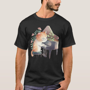 Funny Piano Music Cat Men Women Kids Cat Piano Lov T-Shirt