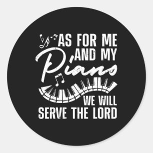 Funny Piano Player Art For Men Women Pianist Piano Classic Round Sticker