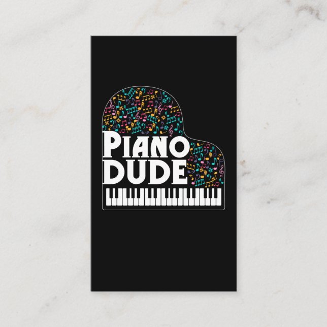 Funny Piano Player Men Classical Music Lover Business Card (Front)
