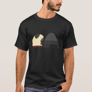 Funny Piano Pug Tshirt Music Instrument