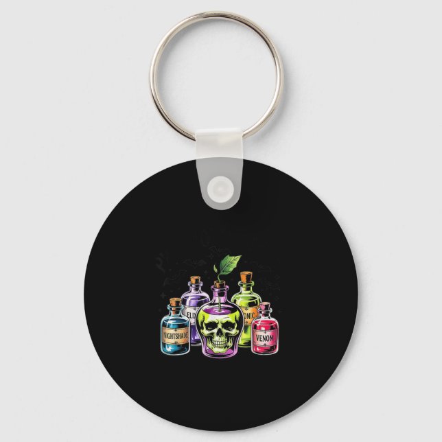 Funny Pick Your Poison Apple Halloween Gothic Prin Key Ring (Front)
