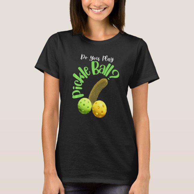 Funny Pickle Ball Men Sports Lover Happy Hour Rock T-Shirt (Front)
