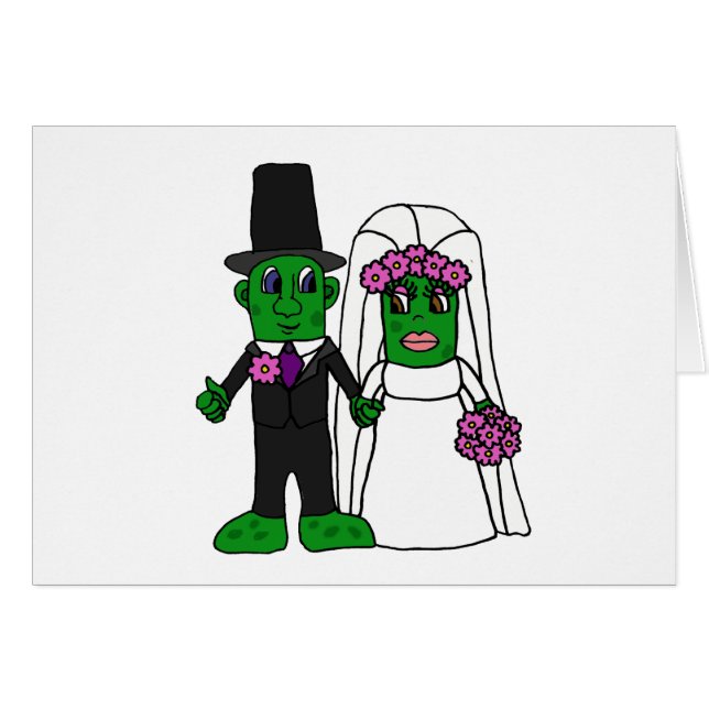 Funny Pickle Bride and Groom Wedding Art (Front Horizontal)