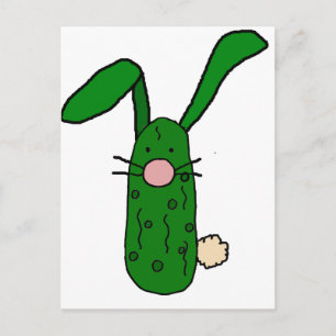Funny Pickle Bunny Rabbit Art Postcard