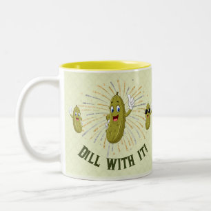 Funny Pickle Dill With It Two-Tone Coffee Mug