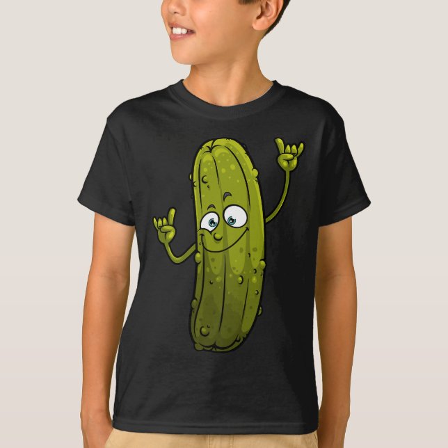 Funny Pickle For Men Women Cucumber Dancing Food T-Shirt (Front)