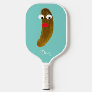 Funny Pickle Guy Green Teal Pickleball Paddle