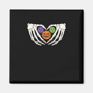 Funny Pickle Halloween Skeleton Hands Heart Pumpki Magnet