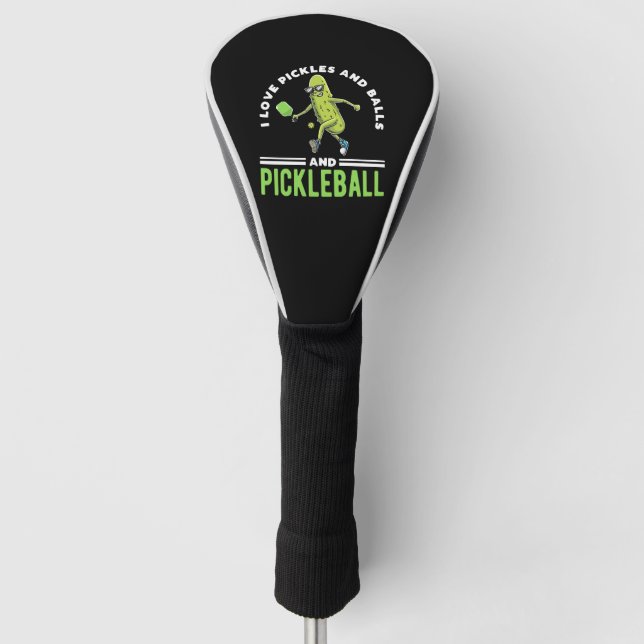 Funny Pickle Lovers Dill Pickleball Player    Golf Head Cover (Front)