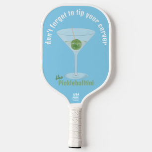 Funny Pickle Martini Tip Your Server - Blue  Pickleball Paddle