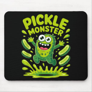 Funny pickle monster cartoon design mouse mat