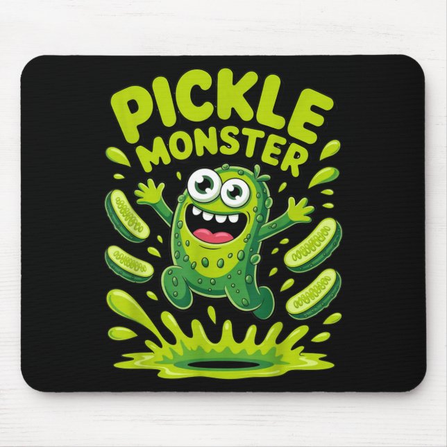 Funny pickle monster cartoon design  mouse mat (Front)