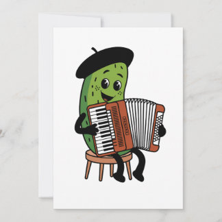 Funny Pickle Playing Accordion Design Thank You Card