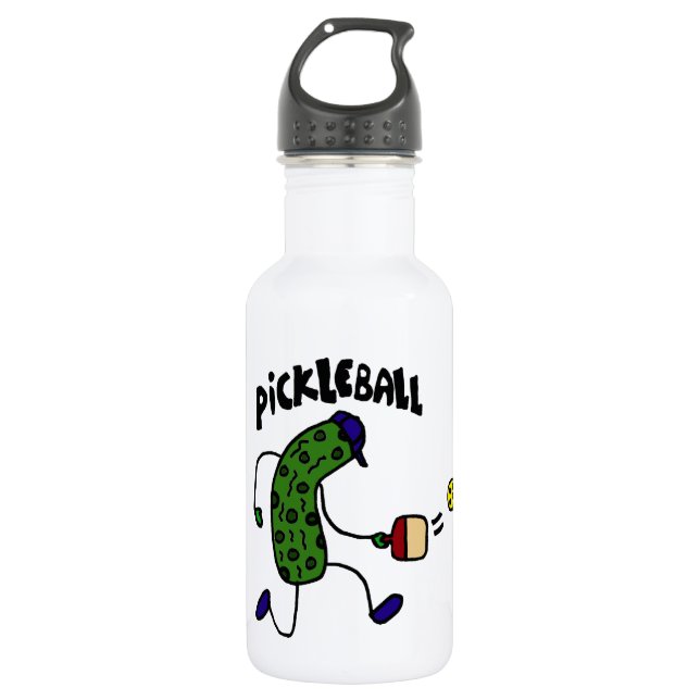 Funny Pickle Playing Pickleball 532 Ml Water Bottle (Front)
