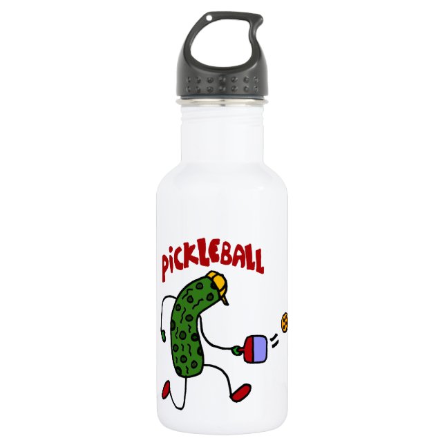 Funny Pickle Playing Pickleball Action Design 532 Ml Water Bottle (Front)
