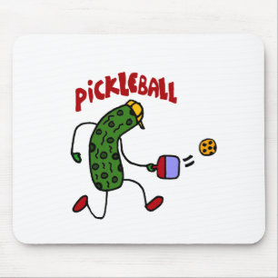 Funny Pickle Playing Pickleball Action Design Mouse Mat