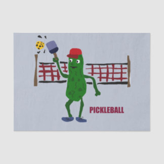 Funny Pickle Playing Pickleball Art Design Tissue Paper