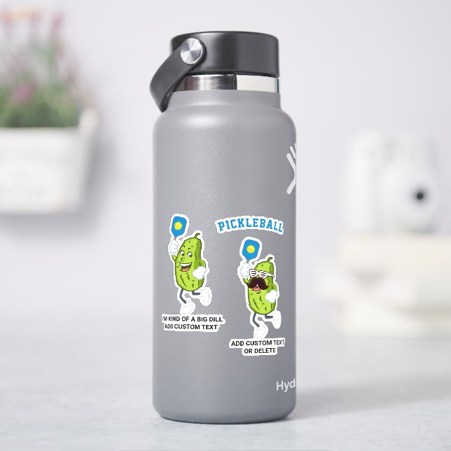 Funny Pickle Playing Pickleball Custom Text Name (HydroFlask)