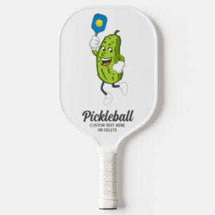 Funny Pickle Playing Pickleball Custom Text Pickle Paddle