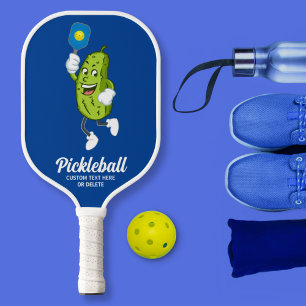 Funny Pickle Playing Pickleball Custom Text Pickle Paddle
