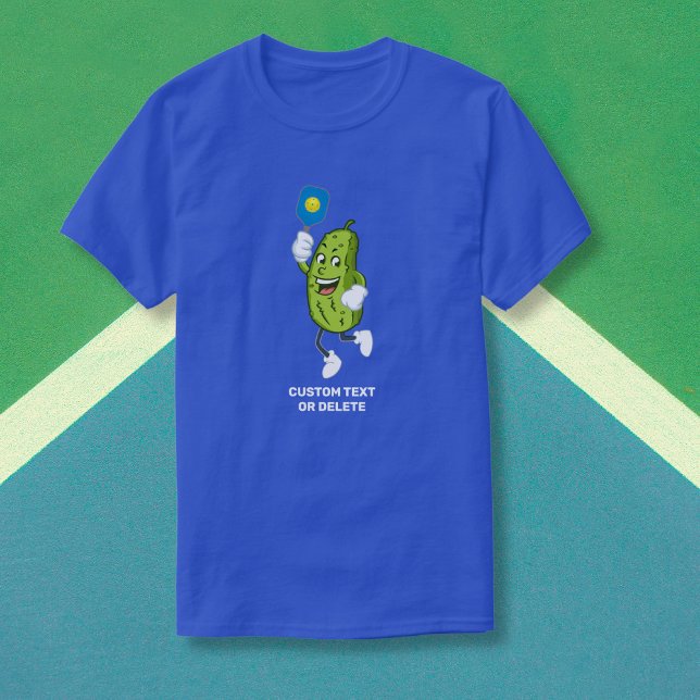 Funny Pickle Playing Pickleball Custom Text T-Shirt (Creator Uploaded)