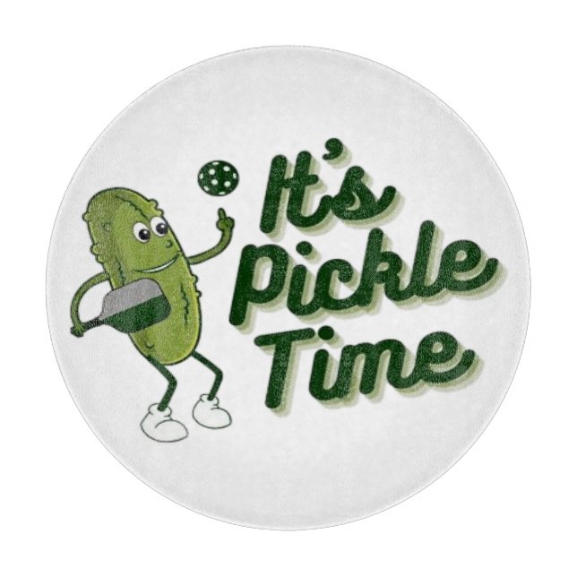 Funny Pickle Playing Pickleball  Cutting Board (Front)