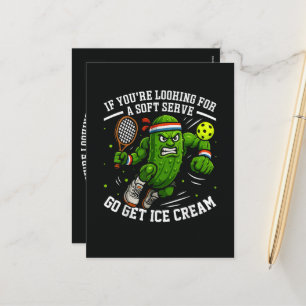 Funny Pickle Playing Pickleball Holiday Postcard