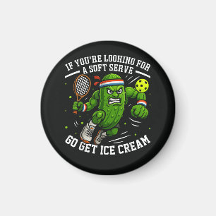 Funny Pickle Playing Pickleball Magnet